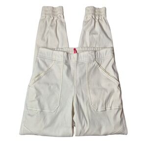 Spanx Women's M Cream Moto Jogger Pants Zip Cuff High‎ Rise Stretch Pants
